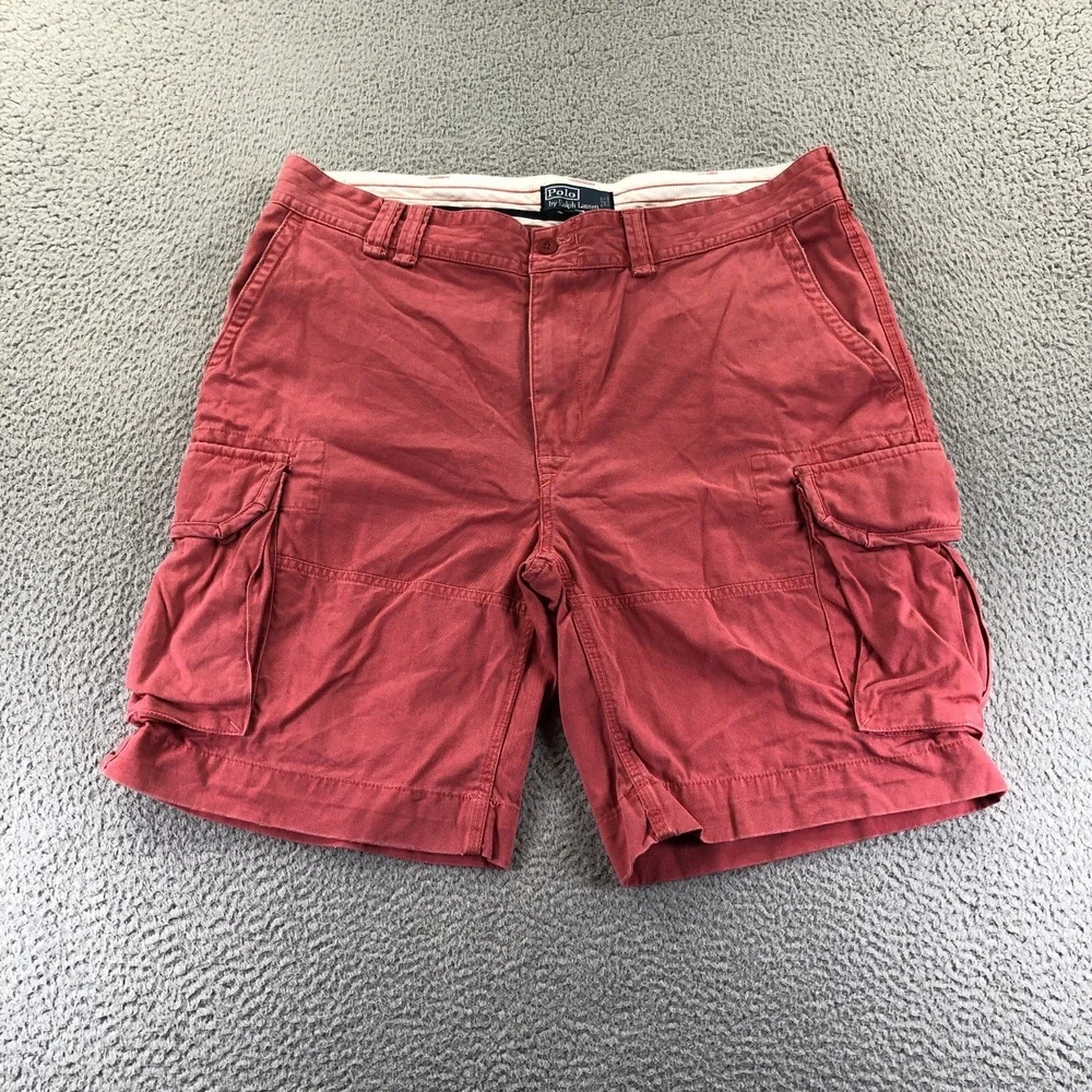 Polo tgRalph Lauren Shorts Mens 40T Pink Cargo Utility Preppy Summer Classic